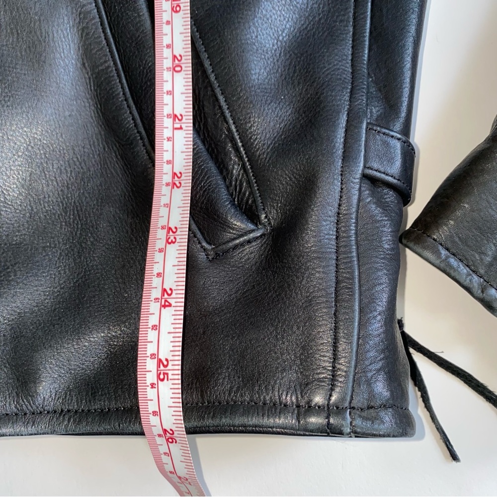 IK black Leather motorcycle jacket, in excellent condition, unisex size 48. - Picture 7 of 16